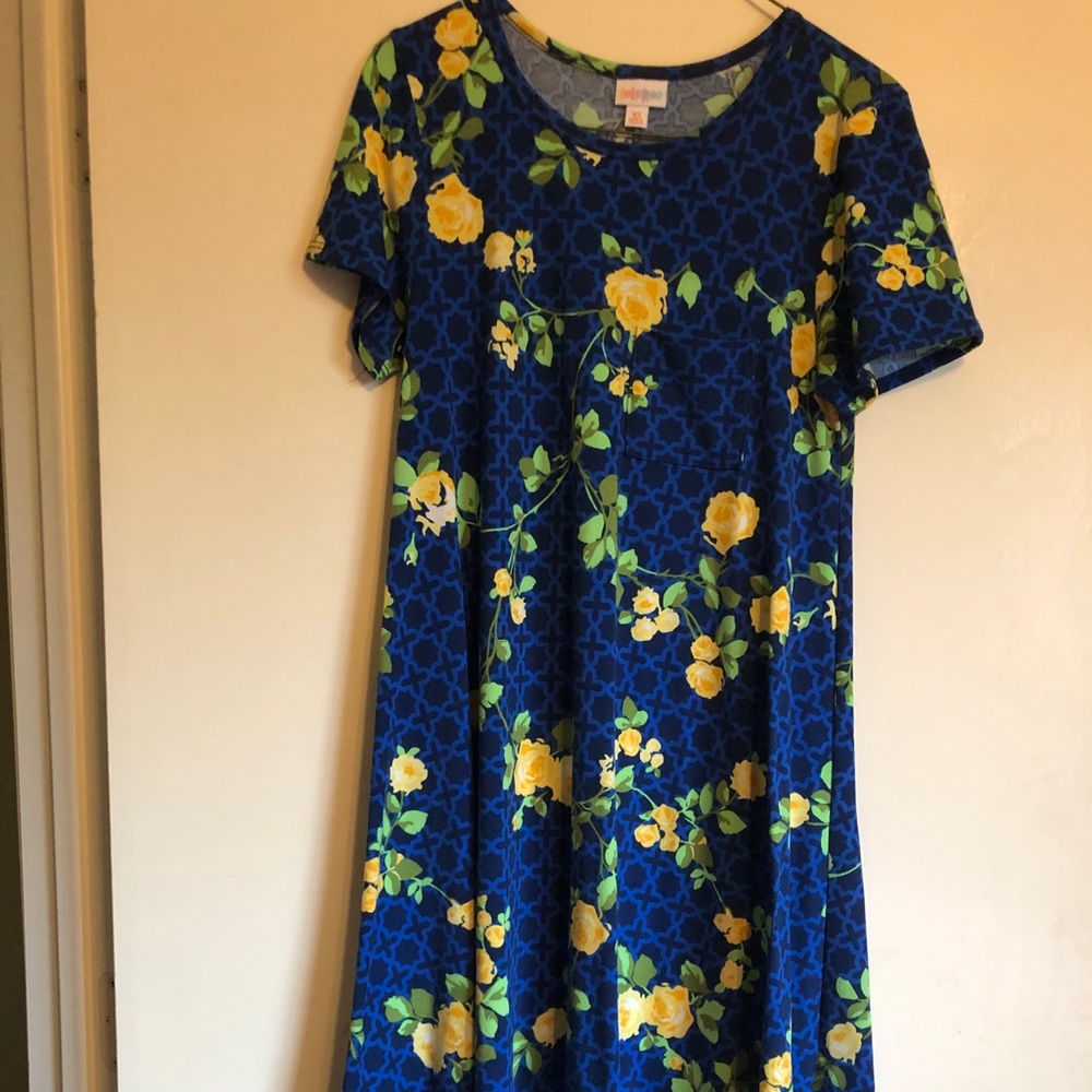 Blue and Gold Carly Dress LuLaRoe